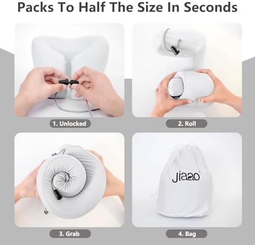 2-in-1 Travel Neck Pillow, Advanced Neck Support for Long Flights, Portable Drawstring Bag, U Shape Memory Foam Pillows for Traveling, Car, Home - Image 7