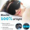 100% Blackout Sleep Masks for Women & Men - Zero Eye Pressure Eye Mask for Sleeping -Our Halo Sleep Mask Includes a Storage Pouch- Black Eye Mask for Travel or Blindfold - Image 3