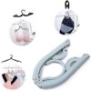 8pcs Folding Clothes Hangers, 4 Colors Travel Hangers Foldable Portable Plastic Clothes Coats Hangers Home Hotel Camping Holiday Travel Accessories Cruise Essentials (Green/Blue/Pink/Beige) - Image 3