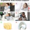 2-in-1 Travel Neck Pillow, Advanced Neck Support for Long Flights, Portable Drawstring Bag, U Shape Memory Foam Pillows for Traveling, Car, Home - Image 5