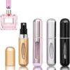 4PCS 5ml Perfume Atomiser Refillable Bottles Portable Mini Spray Travel Bottle Easy to Refill Empty Atomizer Bottle for Purse Handbag Pocket Luggage,Bright Color