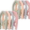 8pcs Folding Clothes Hangers, 4 Colors Travel Hangers Foldable Portable Plastic Clothes Coats Hangers Home Hotel Camping Holiday Travel Accessories Cruise Essentials (Green/Blue/Pink/Beige)