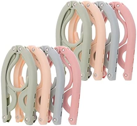8pcs Folding Clothes Hangers, 4 Colors Travel Hangers Foldable Portable Plastic Clothes Coats Hangers Home Hotel Camping Holiday Travel Accessories Cruise Essentials (Green/Blue/Pink/Beige)