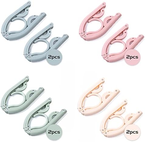 8pcs Folding Clothes Hangers, 4 Colors Travel Hangers Foldable Portable Plastic Clothes Coats Hangers Home Hotel Camping Holiday Travel Accessories Cruise Essentials (Green/Blue/Pink/Beige) - Image 2