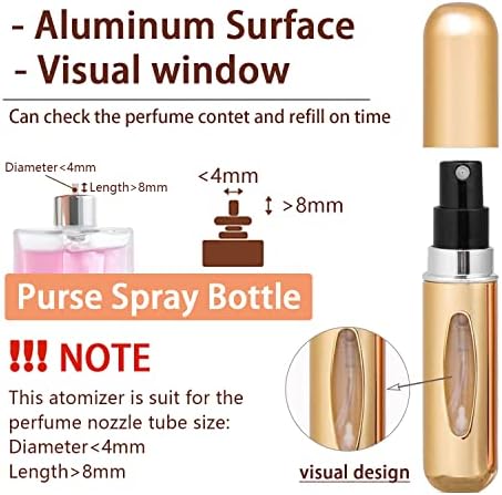 4PCS 5ml Perfume Atomiser Refillable Bottles Portable Mini Spray Travel Bottle Easy to Refill Empty Atomizer Bottle for Purse Handbag Pocket Luggage,Bright Color - Image 3