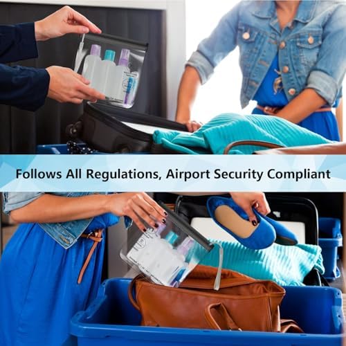 4PC Airport Security Liquids Bags 20X20 cm Clear TSA Approved Security Toiletry Bag Approved Hand Luggage Regulations Waterproof Liquids Wash Bags Travel Accessorie Holiday Essentials for Women/Men - Image 5